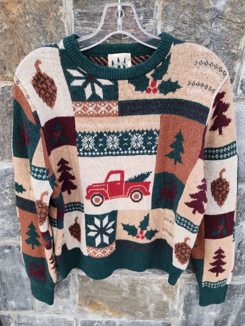 Kiel James Patrick Holiday Truck Patchwork Sweater